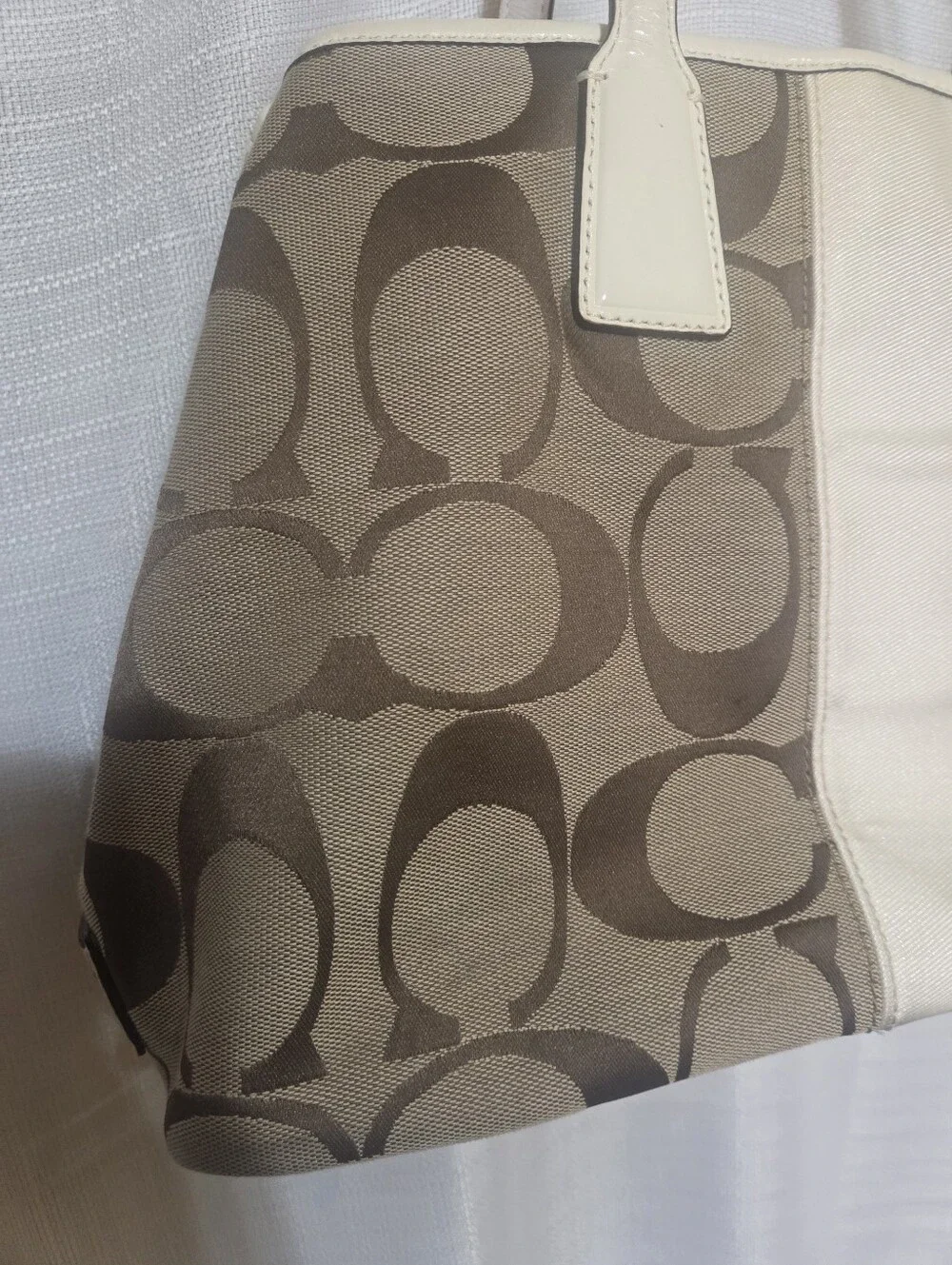 Coach Signature Stripe Framed Tote F13533